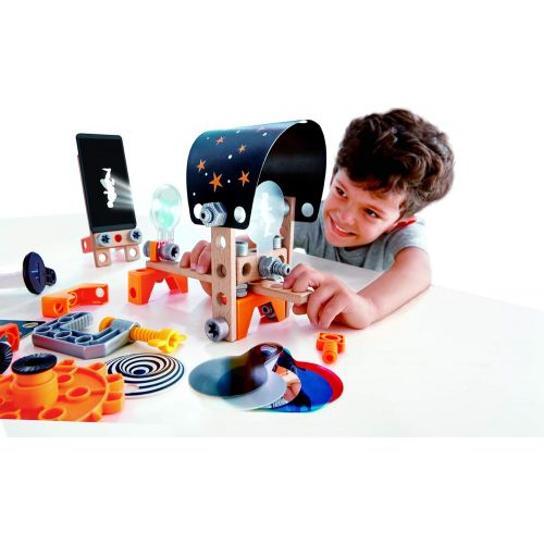  Hape Junior Inventor Optical Science Lab | 53 Piece STEAM Wooden Playset, Experiments & Reactions Science Kit for Kids 4+ Years