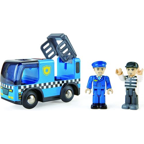  Hape Police Car with Siren | 3Piece Cops & Robbers Play Set with Action Figures
