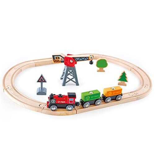  Hape Cargo Delivery Loop Train and Railway Toy Set