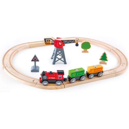  Hape Cargo Delivery Loop Train and Railway Toy Set