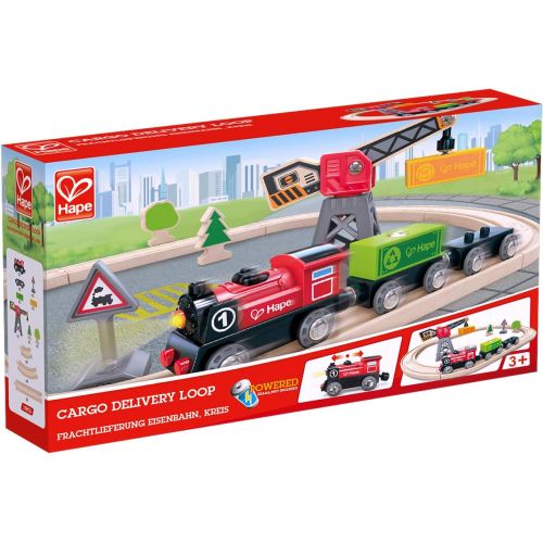  Hape Cargo Delivery Loop Train and Railway Toy Set