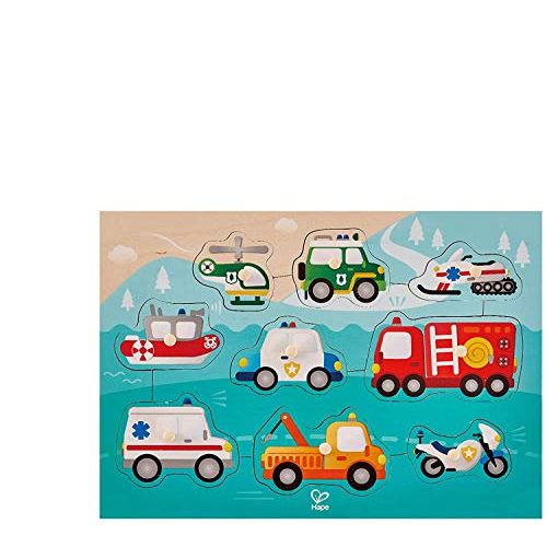  Hape Emergency Peg Puzzle Game, Multicolor, 11.57 x 8.19