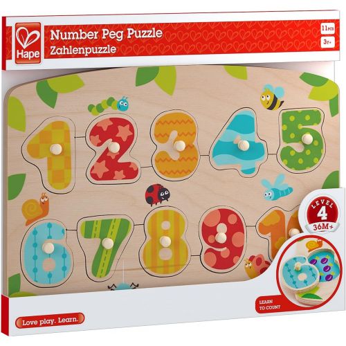  Hape Number Peg Puzzle Game, Multicolor, 5 x 2