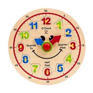 Award Winning Hape Happy Hour Clock Kids Wooden Time Learning Puzzle