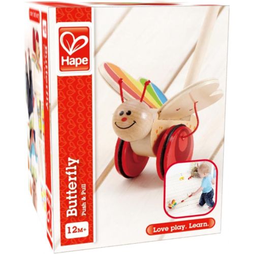  Award Winning Hape Butterfly Wooden Push and Pull Walking Toy