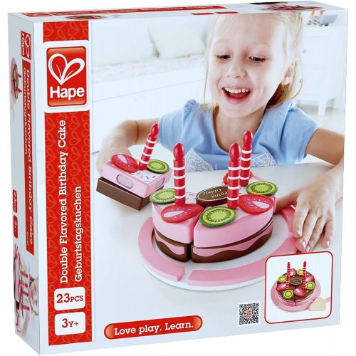  Hape Double Flavored Birthday Cake Kids Wooden Play Kitchen Toys and Accessories