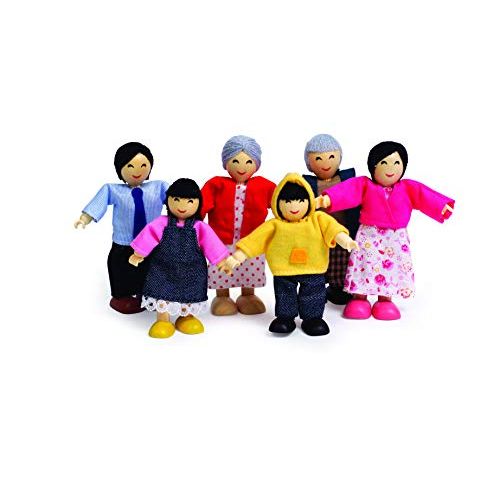  Hape Asian Wooden Doll House Family Set