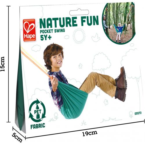  Hape Pocket Swing| Green Portable Hammock for Kids, Outdoor Children’S Swinging Chair, Easy Attach Mechanism for Ages 5+, 220 Lb Weight Capacity
