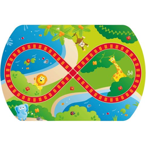  Hape Jungle Adventure Railway Table | Kids Bead Maze Puzzle Table with Accessories, African Scene Graphics, Child Sized Table for Individual and Group Play