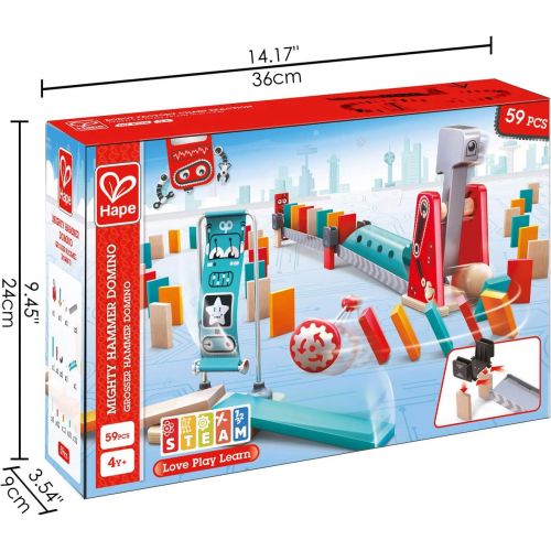  Hape Fire Truck Playset| Wooden Fire Engine Toy with Action Figure & Rescue Dog