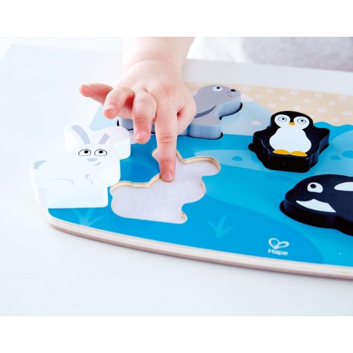  Hape Polar Animal Tactile Puzzle Game, Multicolor, 5 x 2