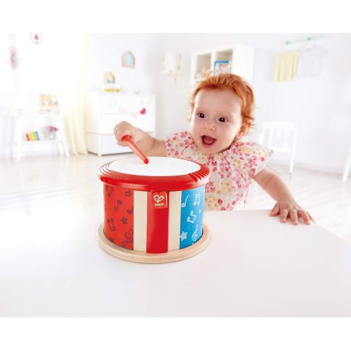  Hape Double-Sided Drum| Wooden Double-Side Musical Drum Instrument for Toddlers