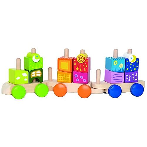  Hape Fantasia Building Blocks Toddler Push and Pull Train Set