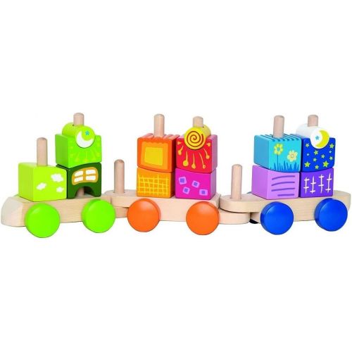  Hape Fantasia Building Blocks Toddler Push and Pull Train Set