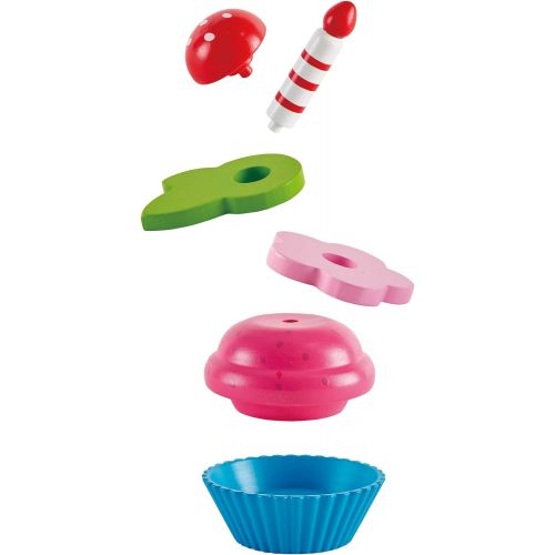  Hape Cupcakes | Colorful Wooden Cupcakes, Children’S Pretend Play Food Kitchen Toy