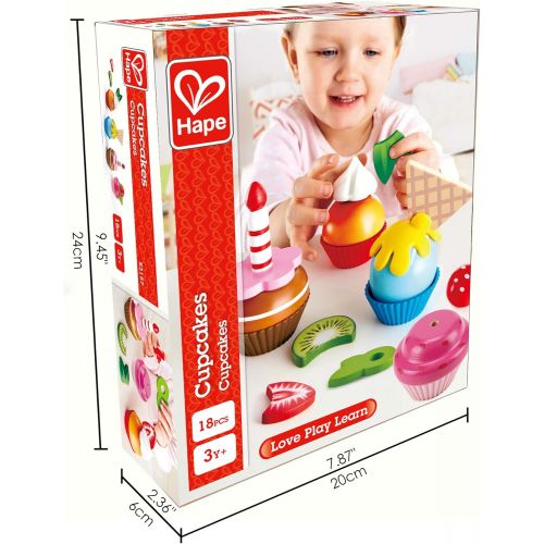  Hape Cupcakes | Colorful Wooden Cupcakes, Children’S Pretend Play Food Kitchen Toy