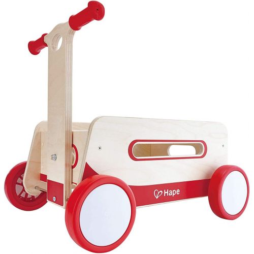  Hape Red Wonder Wagon Wooden Push and Pull Toddler Ride On