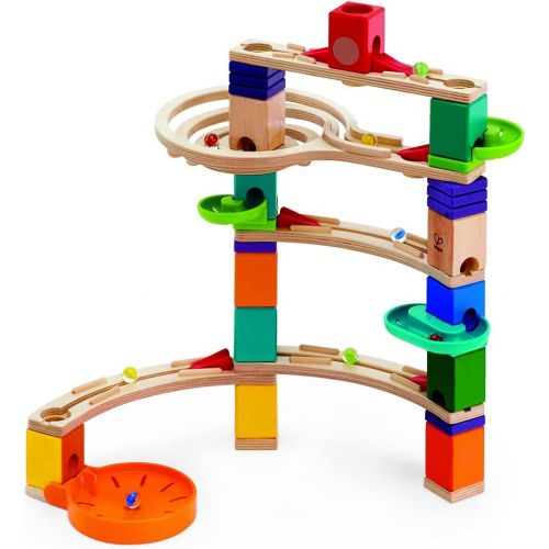  Hape Quadrilla Cliffhanger Wooden Marble Run Blocks | Marble Maze Run Set, Early Educational STEM Development Building Toys for Kids, Multicolor, Model:E6020