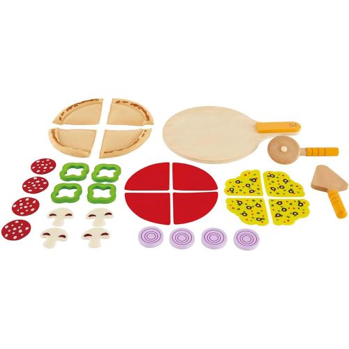  Hape Homemade Wooden Pizza Play Kitchen Food Set and Accessories
