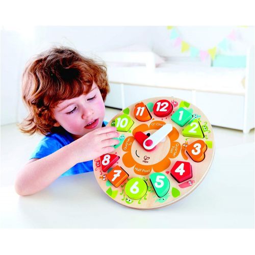  Hape Chunky Clock Puzzle Game, Multicolor, 9.65 x 1.38