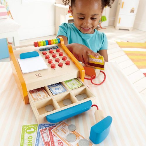  Hape Checkout Register Kids Wooden Pretend Play Set