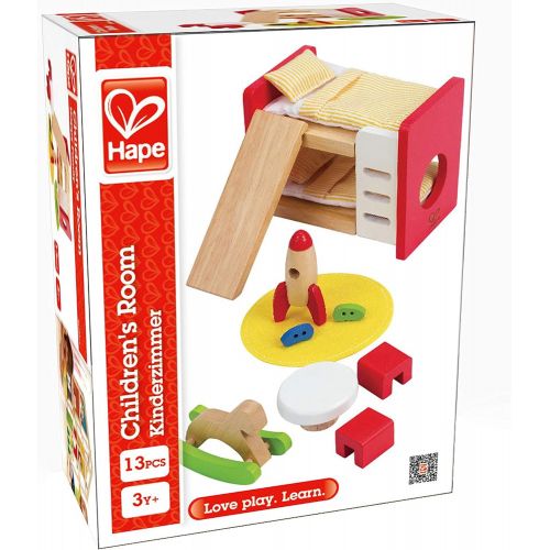  Hape Wooden Doll House Furniture Childrens Room with Accessories