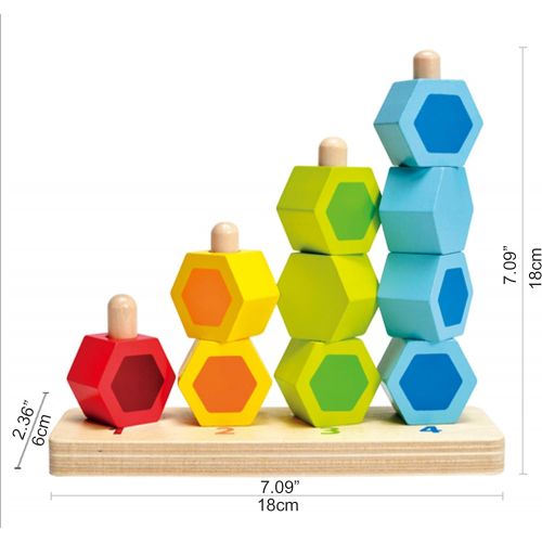  Hape Counting Stacker Toddler Wooden Stacking Block Set