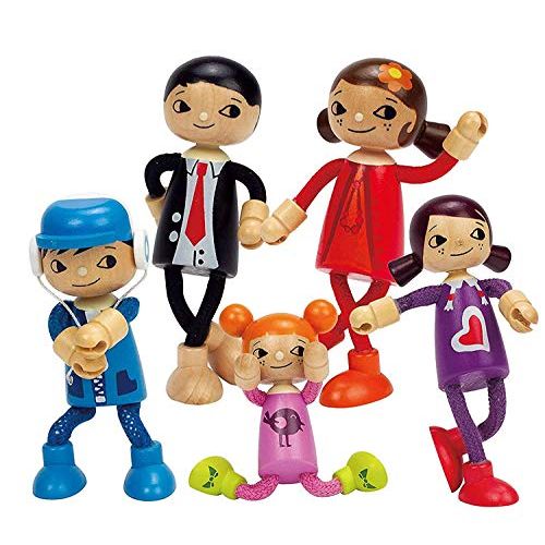  Hape Modern Family 5 Bendable Wooden Doll Set