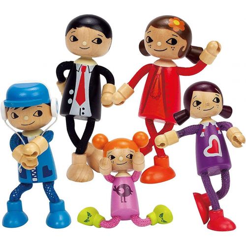  Hape Modern Family 5 Bendable Wooden Doll Set