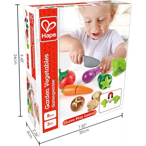  Hape Garden Vegetables | Wooden Cooking Accessories for Kids, Pretend Play Food, Assortment of Ingredients for Toddlers Ages 3+