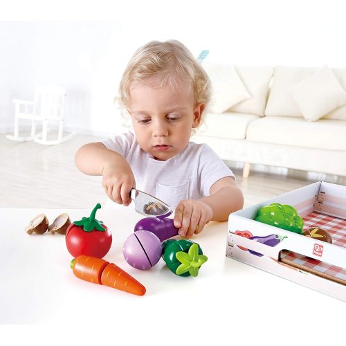  Hape Garden Vegetables | Wooden Cooking Accessories for Kids, Pretend Play Food, Assortment of Ingredients for Toddlers Ages 3+