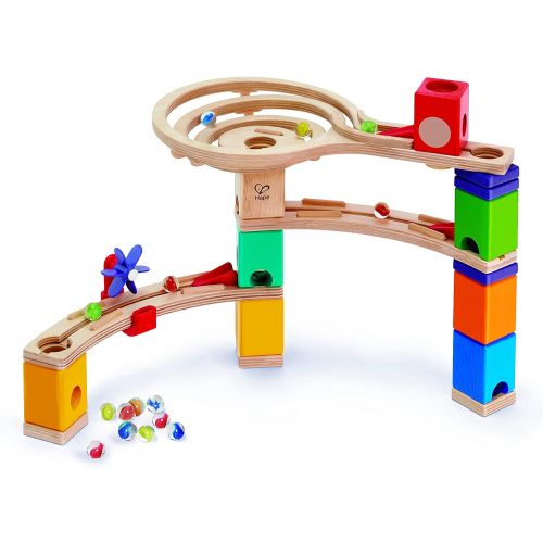  Hape Quadrilla Race to The Finish Marble Run Blocks, Multicolor