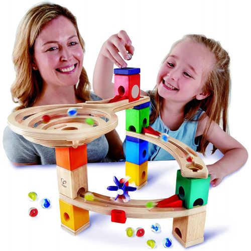  Hape Quadrilla Race to The Finish Marble Run Blocks, Multicolor