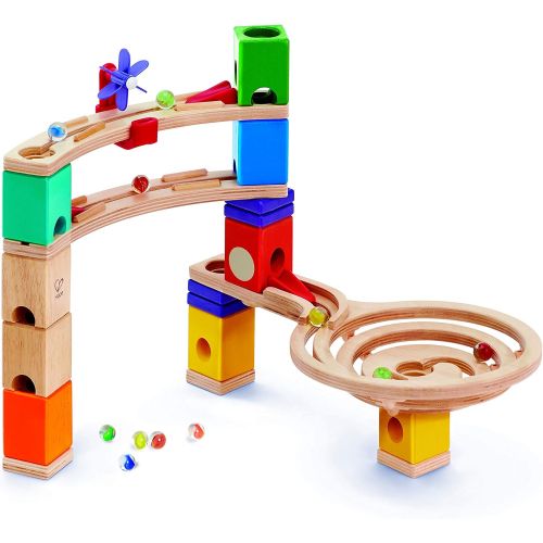  Hape Quadrilla Race to The Finish Marble Run Blocks, Multicolor