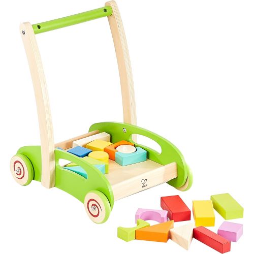  Hape Block and Roll Cart Toddler Wooden Push and Pull Toy