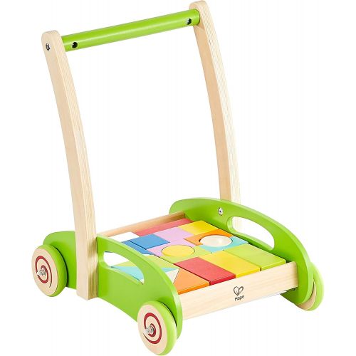  Hape Block and Roll Cart Toddler Wooden Push and Pull Toy