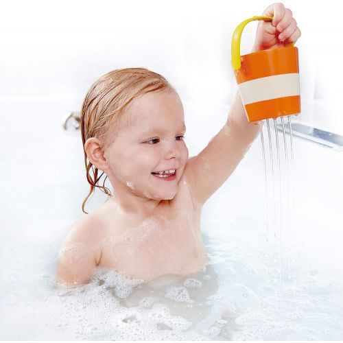  Hape Happy Buckets Set | Three Water Wheel Bath Time Toys For Toddlers, Multicolor