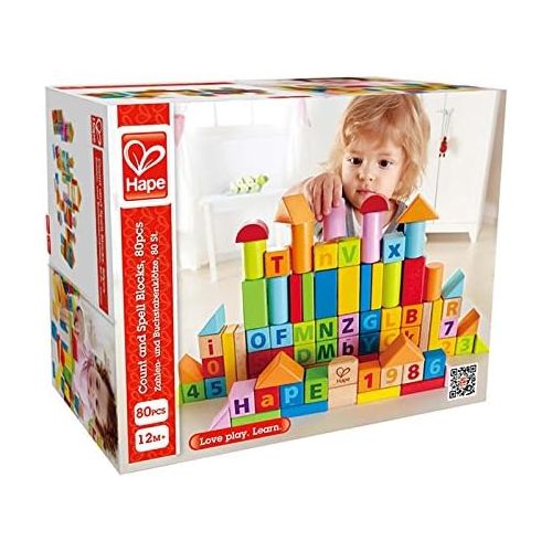  Hape Limited Edition Solid Beech Wood Stacking Blocks with Carrying Sack