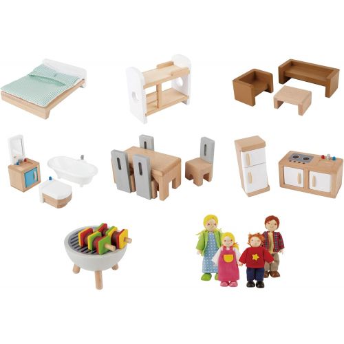  Hape Doll Family Mansion| Award Winning 10 Bedroom Doll House, Wooden Play Mansion with Accessories for Ages 3+ Years