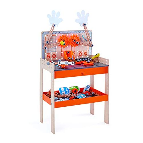  Hape Deluxe Scientific Workbench | Wooden Inventor’s Experiment Building Set, 79 Piece Workshop for Kids