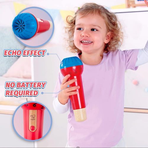  Hape Mighty Echo Microphone | Battery-Free Voice Amplifying Microphone Toy for Kids 1 Year & Up