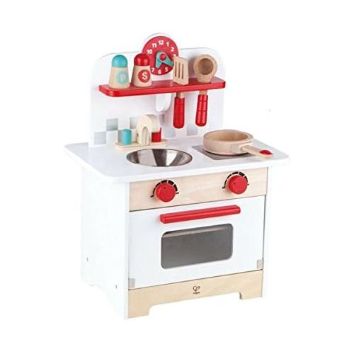  Hape Gourmet Kitchen Kids Wooden Play Kitchen in Retro Red