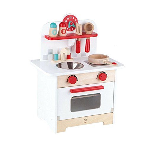  Hape Gourmet Kitchen Kids Wooden Play Kitchen in Retro Red