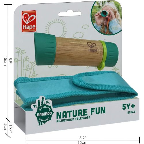  Hape Adjustable Telescope| Bamboo Spy Gear for Kids with 8X Magnification