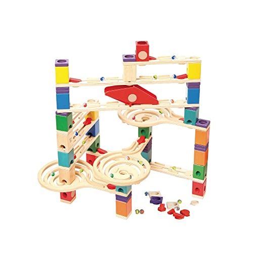  Hape Quadrilla Wooden Marble Run Construction - Vertigo - Quality Time Playing Together Wooden Safe Play - Smart Play for Smart Families