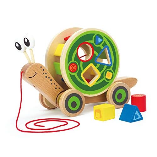  Award Winning Hape Walk-A-Long Snail Toddler Wooden Pull Toy