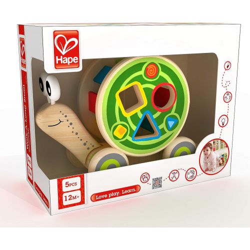  Award Winning Hape Walk-A-Long Snail Toddler Wooden Pull Toy