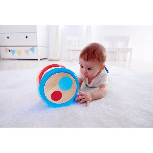  Hape Baby Drum | Colorful Rolling Drum Musical Instrument Toy for Toddlers, Rhythm & Sound Learning, Battery Powered