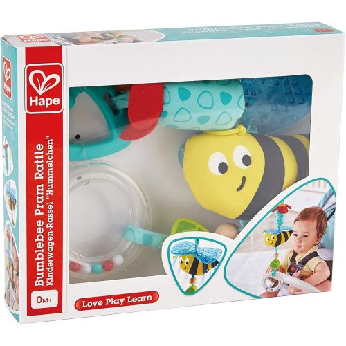  Hape Bumblebee Pram Rattle | Clip-On Rattle Pram Bassinet and Pushchair Baby Toy  Suitable for Newborns,Multicolor
