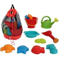 Hape Beach Toy Essential Set, Sand Toy Pack, Mesh Bag Included, E8603